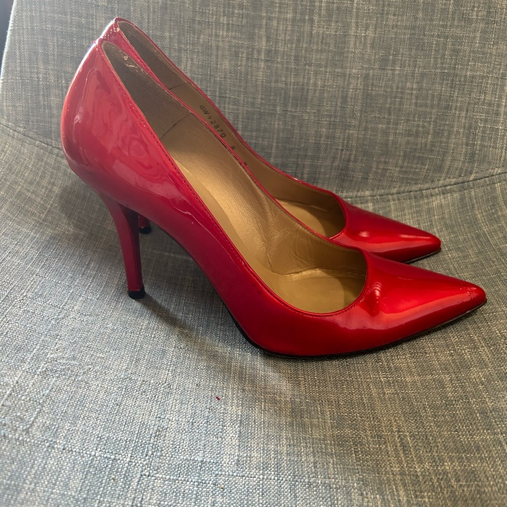 Stuart Weizmann Ruby Red Stilettos - image 2